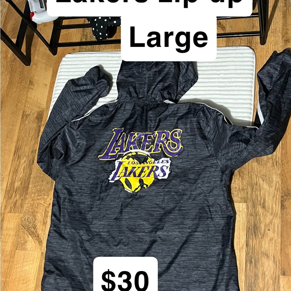 Lakers Gray Zip-Up Hoodie